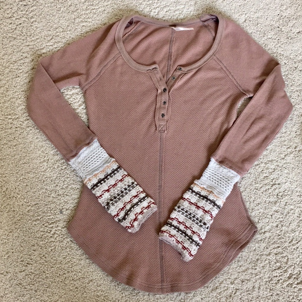 Free people Alpine cuff knit Henley - Picture 2 of 5